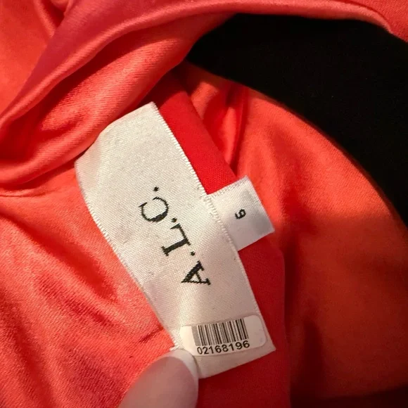 A.L.C. Joss Ruched Satin Dress in Hibiscus - Picture 10 of 10